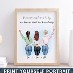 Best friend gift Friendship print Christmas gift Bestie gifts Personalized print Best friends picture Custom gift Birthday gift for her 90