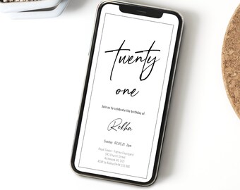 21 Birthday Invitation 21st Birthday Invitation Twenty First Birthday 21 Year Old Cheers to 21 Twenty One Electronic Invitation Evite 37