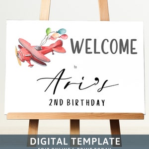 Avião primeiro aniversário sinal de boas-vindas como o tempo voa avião primeiro aniversário placa de boas-vindas meninos festa de aniversário sinal festa cartaz banner 57