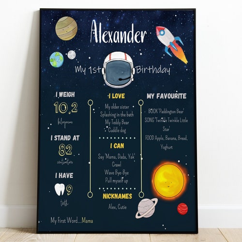 Space Milestone Sign Rocket Outer Space Baby Boy Milestone - Etsy
