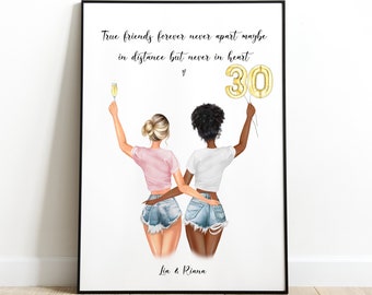 Best friend gift Friendship print 16th 18th 20th 21st 30th 40th Birthday Bestie gifts Custom print Christmas gift Best friends picture 90
