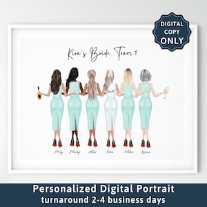 Gifts For Bride Bridesmaid Gifts Bridesmaid Print Bachelorette Party Bridal Party Gifts Bride Tribe Print Custom Bridesmaid Gift Wedding 90