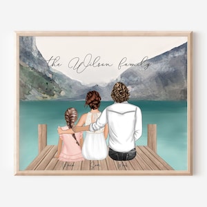 Mothers day Gift for Mom Birthday Gift Custom Family portrait Personalized family print Personalised gift Keepsake gift Christmas Gift 90