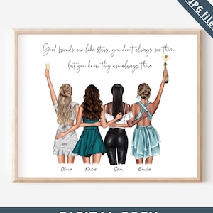 Best Friend Gift Personalized gift BFF gift Birthday Gift Girlfriend Gift Best Friends Picture Custom gift Friendship gift Besties gift 90