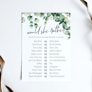 Eucalyptus Bridal Shower Games Bundle Greenery Bridal Shower Bingo Leafy Bridal Shower Elegant Bridal Shower Wedding Shower Printable 92