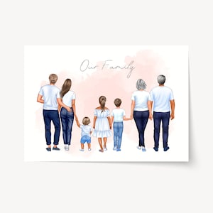 Personalized Family Wall Art Family portrait gift Mothers day gift idea Mom gift from daughter family Grandma Birthday gift Christmas Gift