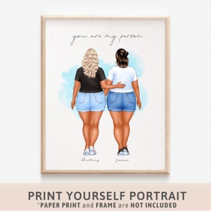 Best friend gift Sister gifts Birthday gift for her Friendship print Bestie gifts Personalized print Best friends picture Custom gift 90