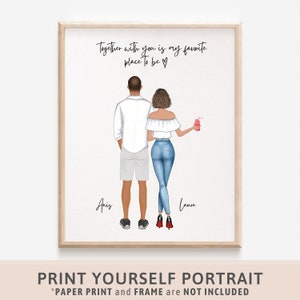 Personalisiertes Paar Print Paar Geschenke Jahrestagsgeschenk Weihnachtsgeschenke Custom Print Freundgeschenk Custom Paar Print Freundin Geschenke 90