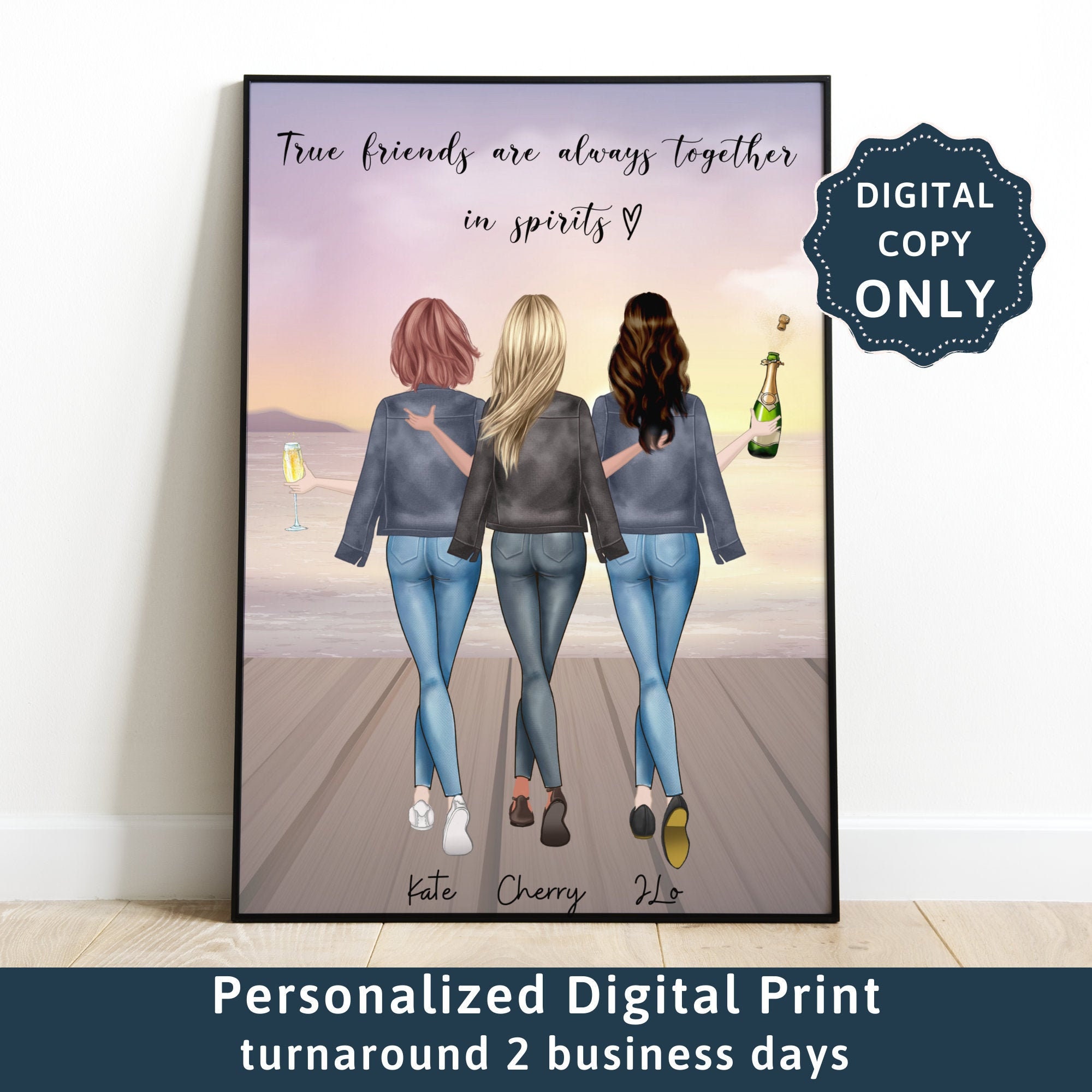 Personalized Best Friend Gift Friendship Print Bestie Gifts Etsy