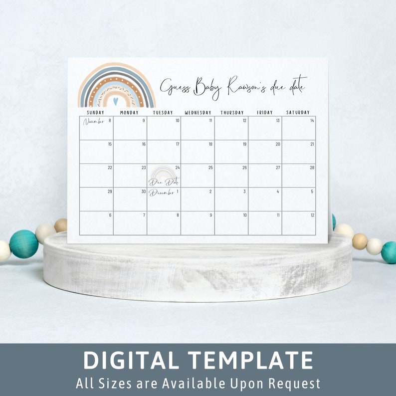 Baby shower guess the date Clearance