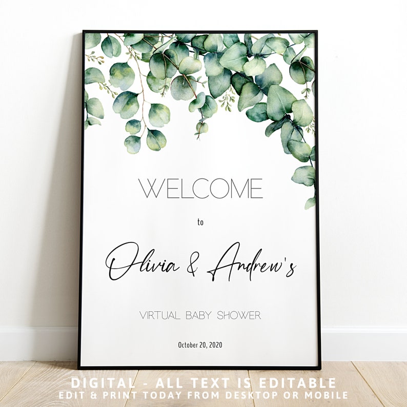 Eucalyptus Baby Shower Board Greenery Baby Shower Etsy Australia