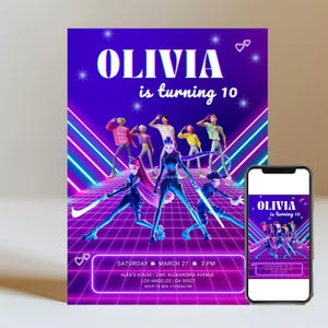 Personalised Kpop Demon Hunters Birthday Party Invitation, Saja Boys, Editable Digital Party Invite for Phone, Custom K-pop Theme Template
