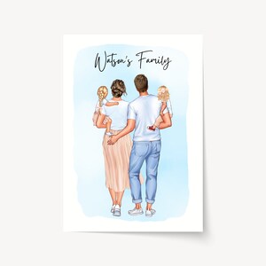 Cadeau maman de sa fille Cadeau fête des mères Art mural personnalisé Cadeau d&#39;anniversaire de maman Portrait de famille Cadeau de Noël pour maman Impressions personnalisées 90