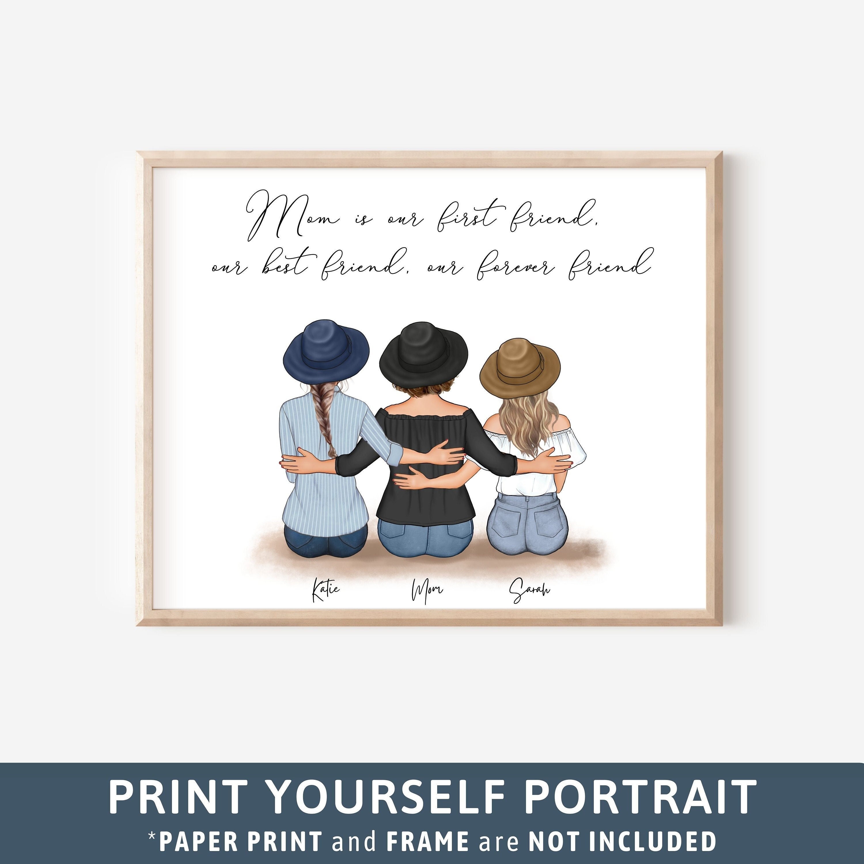 Mom Gift From Daughter Mothers Day Gift Personalized Wall Art Mom Birthday  Gift Family Portrait Christmas Gift for Mom Custom Prints 90 - Etsy