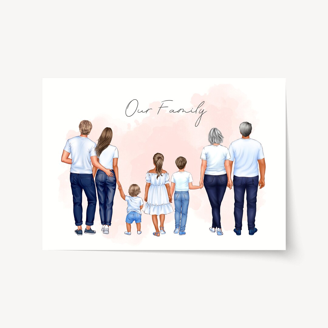 Personalized Family Wall Art Family Portrait Gift Mothers Day Gift Idea Personalized family wall art family portrait gift mothers day gift idea