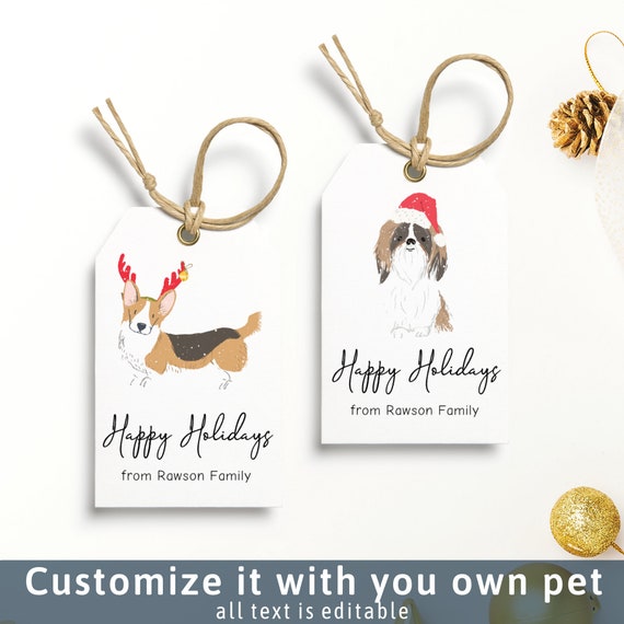 Christmas Gift Tags Custom Dog Tags Cute Dogs Dog Lovers | Etsy