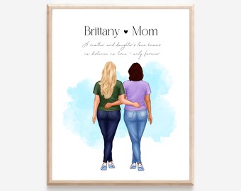 Personalized Mother Daughter Wall Art: Custom Keepsake Gift (PDF)