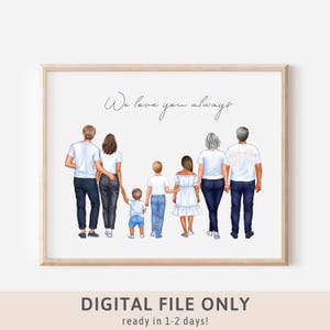 Personalized Family, Christmas Gift family tree, Passed away grandfather, Custom Family portrait, Grandmother Birthday gift, Family print