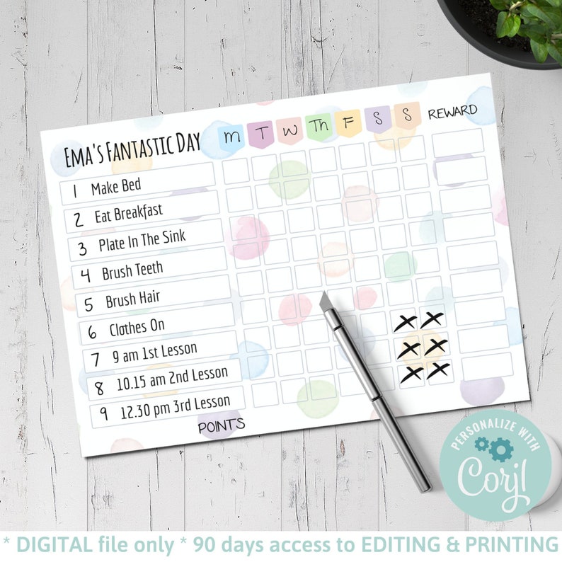 Chore chart for kids picture