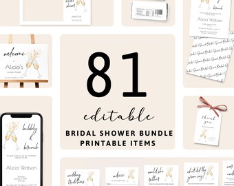 Modern Bridal Shower Games Minimal Bridal Shower Editable Invitation Favor Tags Welcome Sign Photo Prop Bride Groom Party Games Wedding 104