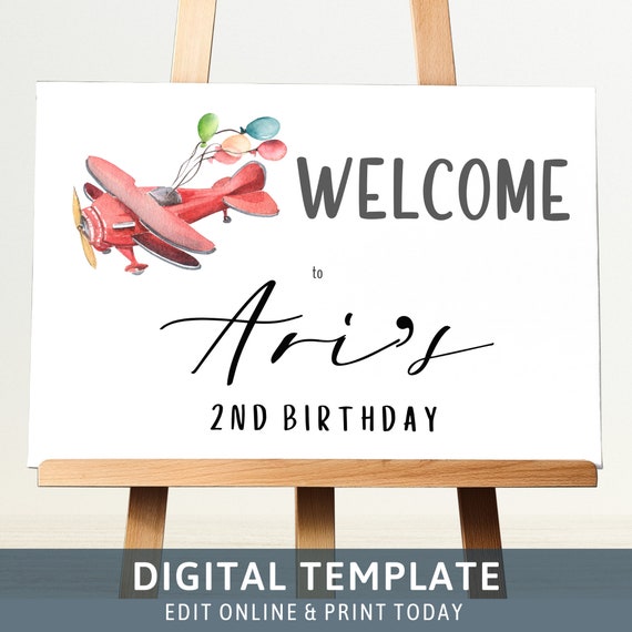 Avion 1er Anniversaire Signe De Bienvenue Comment Le Temps Etsy France