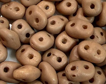 75 pcs Superduo Beads - Bondeli Matte Cappuccino, 2.5x5mm, Czech Pressed Glass Beads
