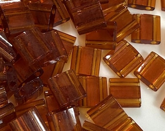 Miyuki Tila - Transparent Dark Topaz, TL-134, 2 Hole, Whole Tila Japanese Glass Tile beads