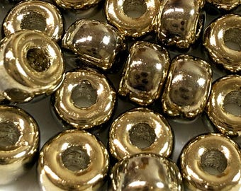 Full Amber Matubo 2/0, 6mm, 1 hole, Large hole, Seed Beads