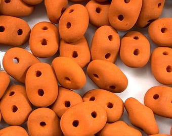 5g-10g Matte Velvet Carrot Superduo Beads, Czech Pressed Glass