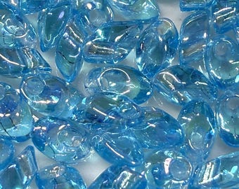 Miyuki Long Magatama - Pale Aqua AB Miyuki Seed Beads, 4x7mm, LMA-260