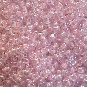 11/0 Pink Lined Crystal AB, Miyuki Round Seed Beads, Rocaille 11/0 seed beads, 0272