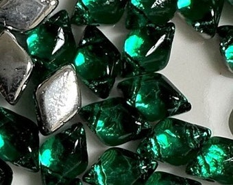 40 pcs Gemduo Beads, Backlit Teal, 5x8mm, 2 hole, diamond shaped Czech Pressed Glass Beads