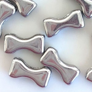 20 pcs Bow tie beads, Crystal Labrador Full, 3-Hole, 6x12mm, Czech Pressed Glass Beads