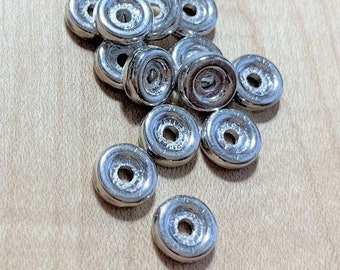 50 Stück Radperlen, 6 mm, Kreide Voll Labrador, 1 Loch, Abstand Tschechische Pressglasperlen