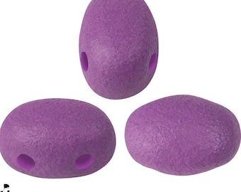 Neon Amethyst  Samos par Puca® beads, 2-Hole, Czech Pressed Glass, free pattern