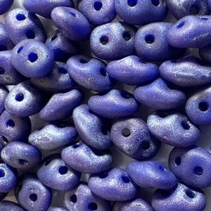 75 pcs SuperDuo Matubo Beads, Nebula Royal Blue Matte, 2.5x5mm, Czech Pressed Glass Beads