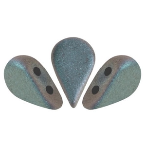 Amos par Puca®-kralen, volledige celsian-mat, 30 stuks, 2 gaten, 5 x 8 mm, Tsjechische persglaskralen