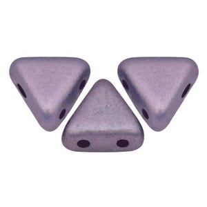 Metallic Matte Purple Kheops par Puca® beads, 25 pcs, 2 holes, 6x6mm, Czech Pressed Glass Beads