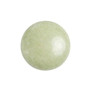 Cabochon par Puca®, Opaque Light Green Ceramic Look, 20 pcs, 8mm, Czech Pressed Glass Beads