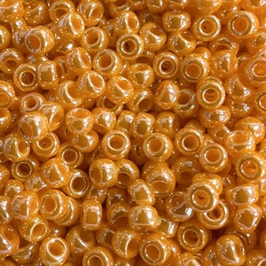 11/0 Opaque Light Orange Luster, Miyuki Round Seed Beads, Rocaille 11/0 seed beads, 423