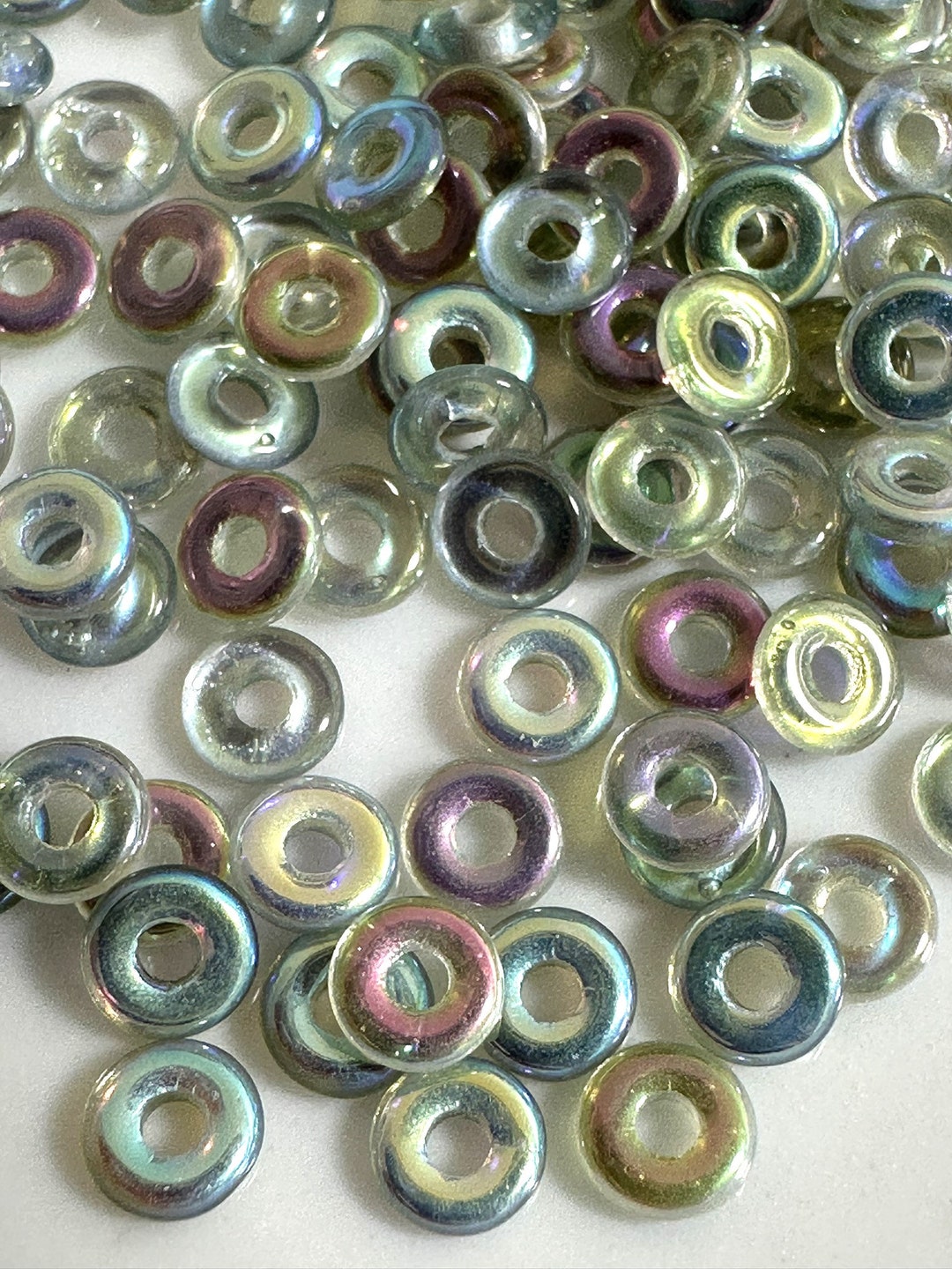 O Beads Crystal Green Rainbow, 5g, 1 Hole, 1x4mm, Seed Beads - Etsy