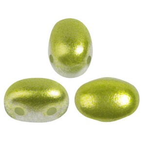 ICE SLUSHY Collection! Samos par Puca® beads, Ice Slushy Lime, 25 pcs, 2-Hole, 5x7mm, Czech Pressed Glass Beads