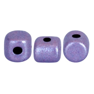 LAST 230 pcs Minos par Puca® beads, Metallic Matte Purple, 1-Hole, 2.5x3mm, Czech Pressed Glass Beads