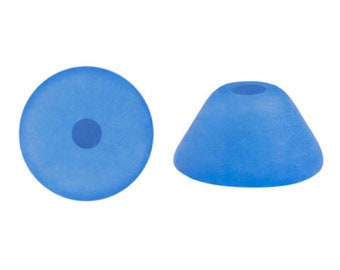 Konos par Puca® beads, Frost Blue Lagoon Matte, 100 pcs , 1-Hole, 2x4mm, Czech Pressed Glass Beads