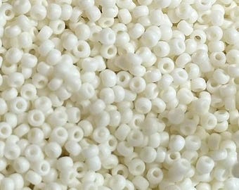 11/0 Matte Opaque Cream, Miyuki Round Seed Beads, Rocaille 11/0 seed beads, 2021, 11-2021