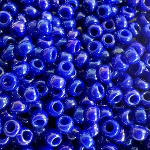 11/0 Opaque Cobalt Luster, Miyuki Round Seed Beads, Rocaille 11/0 seed beads, 1945