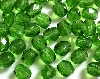 Esmeralda De 0.157 In (102 Cuentas), Cuentas De Vidrio Facetadas Redondas Pulidas Al Fuego Checo