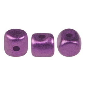 Minos par Puca® beads, Metallic Matte Ultra Violet, 100 pcs, 1-Hole, 2.5x3mm, Czech Pressed Glass Beads, free pattern