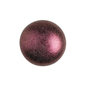 Cabochon par Puca®, Metallic Matte Dark Violet, 20 pcs, 8mm, Czech Pressed Glass Beads