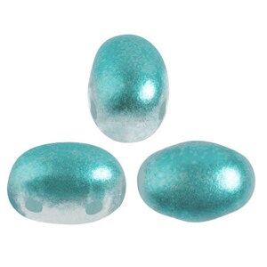 ICE SLUSHY Collection! Samos par Puca® beads, Ice Slushy Blue Curacao, 25 pcs, 2-Hole, 5x7mm, Czech Pressed Glass Beads